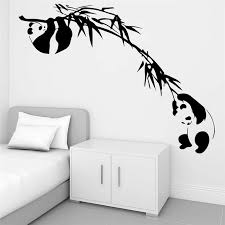 Chinese Panda Bamboo Cartoon Wall