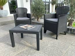 3pc outdoor garden furniture cushioned