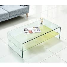 china glass center table with shelf