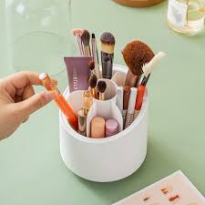 makeup brush storage bucket rotating