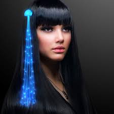 Amazon Com Blue Led Light Hair Sparkle Clip Extensions
