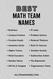 147 mighty math names for your team