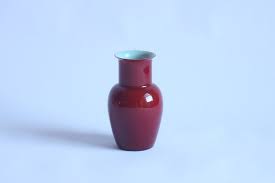 turquoise cased murano glass vase