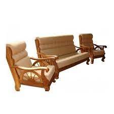 rectangular non polished teak wood sofa