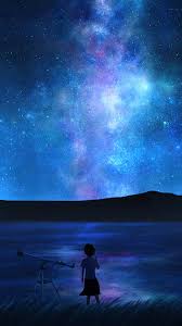 night sky scenery anime