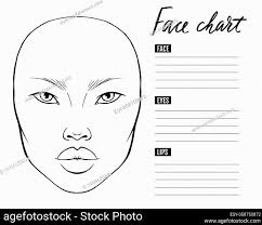 face chart blank makeup artist vector