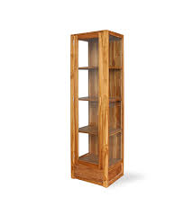 Alexsia Teak Glass Book Shelf