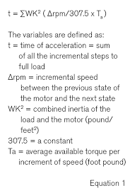 acceleration time calculation