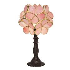 Pink Glass Flowers Desk Lamp