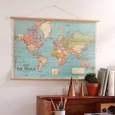 Vintage World Map Chart Poster Print