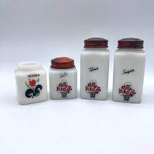 Vintage Milk Glass Shakers Salt