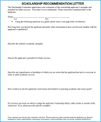 Scholarship Reference Recommendation Letters 7 Sample Letters