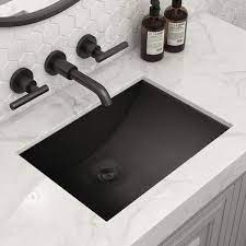 Bathroom Sink Undermount Metal Black