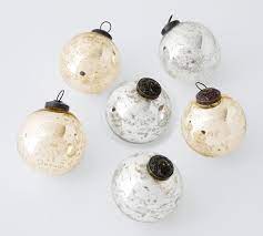 White Silver Glass Ball Ornaments