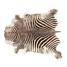 printed faux zebra hide rug lot
