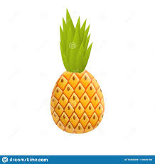 Hawaii Pineapple Icon Cartoon Style Stock Vector