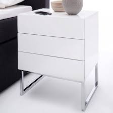 Strada Bedside Cabinet 3 Drawers White