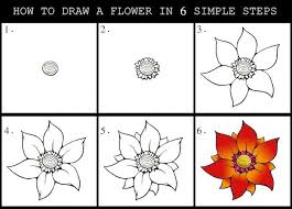 35 flower drawings for beginners step