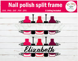 nail polish split monogram frame svg