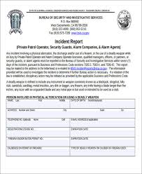    security reports examples   simple cv formate Crime Incident Report Template