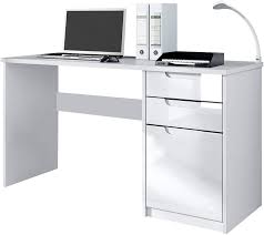 Enjoy the contemporary design of this ottey office desk while getting all of your work done in style. Vladon Desk Bureau Office Furniture Logan Carcass In White Matt Fronts In White High Gloss Vladon Amazon Co Uk Home Kitchen