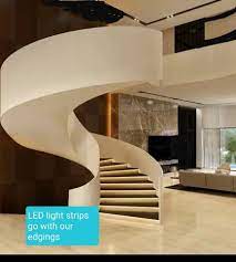 gold or silver anodised aluminium stair