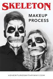 skeleton skull makeup process