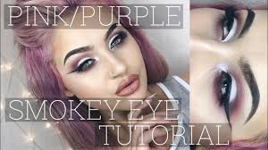 pink purple smokey eye makeup tutorial