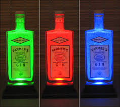 Farmers Organic Gin Color Changing Bottle Lamp Bar Light Led Remote Control Bodacious Bottles On Luulla