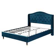 blue queen bed frame