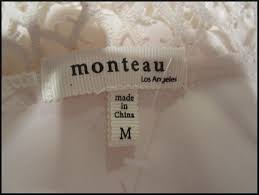 Monteau Los Angeles Cream Beige Kimono Crochet Design Sheer Low V Back Sleeve Blouse Size 6 S