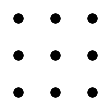 You have given 9 dots in the form of 2d matrix 3 * 3. Outside The Box Wiktionary