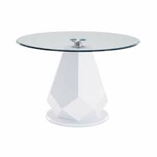 Glass Top Round Dining Table With