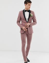 Our range of mens suits online cover all bases and has something to suit all sizes and styles, so whatever fit, colour or fabric you had in mind, you'll find a perfect buy asos skinny fit suit in blue at asos. Asos Design Wedding Super Skinny Tuxedo Suit Jacket In Mauve Asos