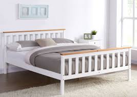 single size white wooden bed pine oak