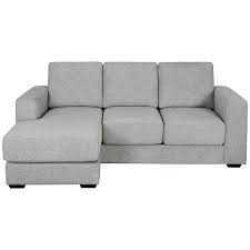 Abbyson Elizabeth Stain Resistant Fabric Reversible Sofa Chaise Sectional Light Gray