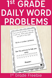 Addition word problems in addition section. 1st Grade Word Problem Of The Day Story Problems Back To School Freebie Word Problems Story Problems Daily Word Problems
