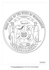 The shield in the center shows wisconsin's support for. Wisconsin State Seal Coloring Pages Free World Geography Flags Coloring Pages Kidadl