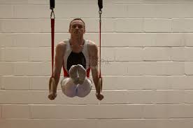 male gymnast balancing on rings picture