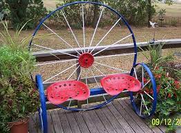 Steel Wagon Wheel Bench Wagon Wheel