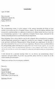Cover Letter Sample Internship Computer Science Formatted
