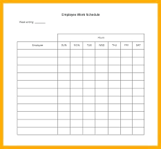 Images Of Blank Work Schedule Template Printable Com Free