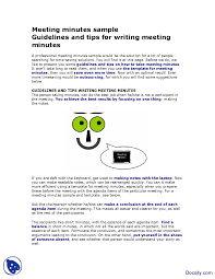 Meeting Minutes Sample Effective Business Communication Lecture