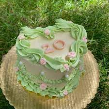 Pink Green Ivory Cake Birthday Cake Desserts gambar png
