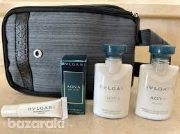 bvlgari toiletry bag with 10 items