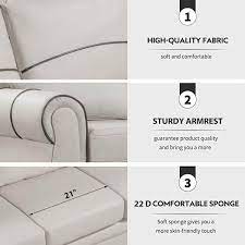Light Gray Classic Upholstered Sofa Set