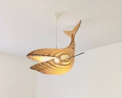 Whale Wooden Pendant Light Ceiling