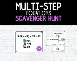 Multi Step Equations Scavenger Hunt