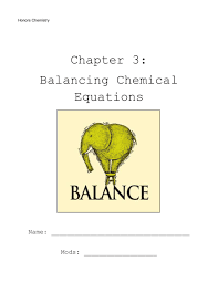 Balancing Chemical Equations Packet
