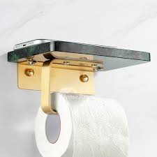 Brushed Brass Toilet Paper Holder